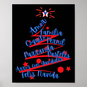 Puerto Ricaanse Kerstmis Feliz Navidad Poster
