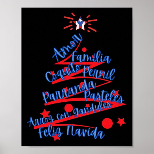 Puerto Ricaanse Kerstmis Feliz Navidad Poster (Voorkant)