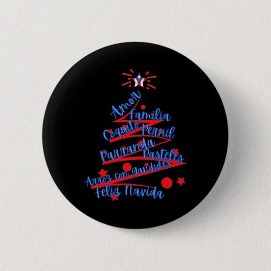 Puerto Ricaanse Kerstmis Feliz Navidad Ronde Button 5,7 Cm (Voorkant)