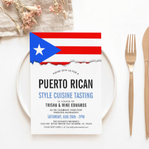 Puerto Ricaanse keuken   Party Flag Uitnodigen Kaart