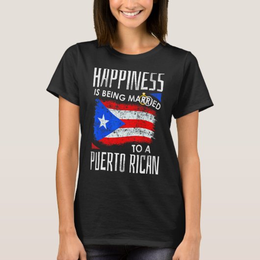 Puerto Ricaanse man vrouw geluk getrouwd Puerto T-shirt (Voorkant)