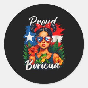 Puerto Ricaanse Meisjes Boricua Puerto Rico Erfgoe Ronde Sticker