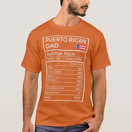 Puerto Ricaanse papa cadeau Grappige voeding Feite T-shirt (Voorkant)