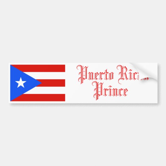 Puerto Ricaanse Prins, Bumpersticker (Voorkant)