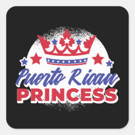 Puerto Ricaanse prinses Schattige Boricua Girl Pri Vierkante Sticker