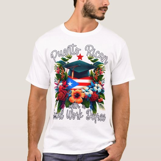Puerto Ricaanse sociaal werk Afstuderen 2024 MSW M T-shirt (Voorkant)