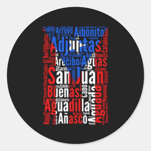 Puerto Ricaanse steden Puerto Rico vlag Boricua Ronde Sticker (Voorkant)