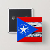 Puerto Ricaanse sterke orkaanvlag-Button Vierkante Button 5,1 Cm (Voorkant /achterkant)