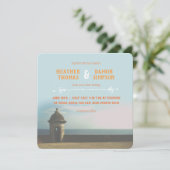 Puerto Ricaanse Sunset Huwelijksuitnodiging Kaart (Staand voorkant)