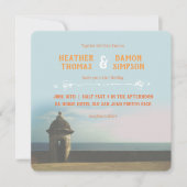 Puerto Ricaanse Sunset Huwelijksuitnodiging Kaart (Voorkant)