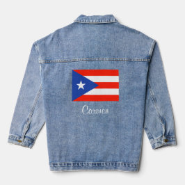 Puerto Ricaanse Vlag Boricua Banderas Denim Jas Denim Jacket