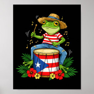Puerto Ricaanse Vlag Coqui Kikker Puerto Rico Hisp Poster