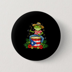 Puerto Ricaanse Vlag Coqui Kikker Puerto Rico Hisp Ronde Button 5,7 Cm