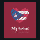 Puerto Ricaanse vlag Coquito Wijn Etiket<br><div class="desc">Vier de feestdagen met een coquito label met een Puerto Rico vlag hart. Feliz Navidad!</div>