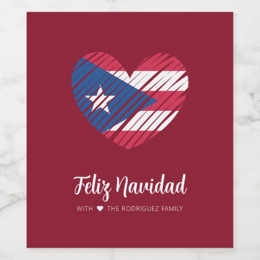 Puerto Ricaanse vlag Coquito Wijn Etiket (Enkel label)