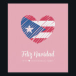 Puerto Ricaanse vlag Coquito Wijn Etiket<br><div class="desc">Vier de feestdagen met een coquito label met een Puerto Rico vlag hart. Feliz Navidad!</div>