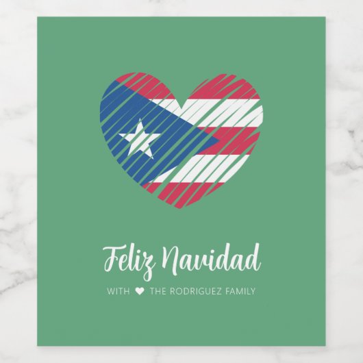 Puerto Ricaanse vlag Coquito Wijn Etiket (Enkel label)