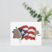 Puerto Ricaanse vlag & eiland Briefkaart (Staand voorkant)