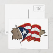 Puerto Ricaanse vlag & eiland Briefkaart (Voorkant / Achterkant)