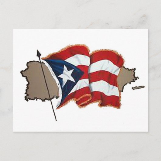Puerto Ricaanse vlag & eiland Briefkaart (Voorkant)