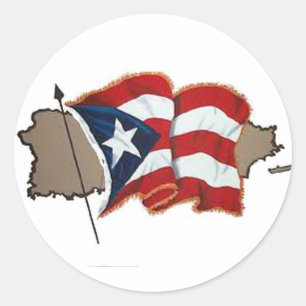 Puerto Ricaanse vlag & eiland Ronde Sticker