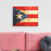  Puerto Ricaanse vlag met krassen en slijmen Canvas Afdruk (Insitu (Woonkamer))