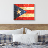  Puerto Ricaanse vlag met krassen en slijmen Canvas Afdruk (Insitu (Slaapkamer))