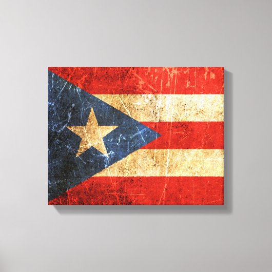  Puerto Ricaanse vlag met krassen en slijmen Canvas Afdruk (Voorkant)
