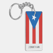 Puerto Ricaanse vlag met persoonlijke naam Sleutelhanger (Voorkant Links)