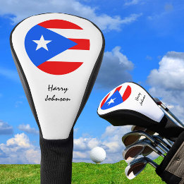 Puerto Ricaanse Vlag & Monogrammed Golfclubs Hoesj Golfheadcover