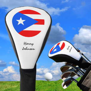 Puerto Ricaanse Vlag & Monogrammed Golfclubs Hoesj Golfheadcover