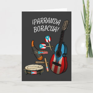 Puerto Ricaanse Vlag Parranda Boricua  Feestdagen Kaart