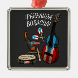 Puerto Ricaanse vlag Parranda Boricua T-Shirt Metalen Ornament