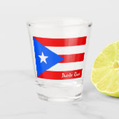 Puerto Ricaanse vlag & Puerto Rico bruildings/part Shot Glas (Voorkant)
