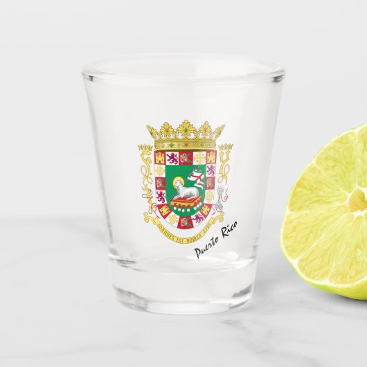 Puerto Ricaanse vlag & Puerto Rico embleem/partij Shot Glas (Voorkant)