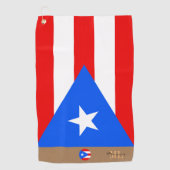 Puerto Ricaanse vlag & Puerto Rico monogram Golfhanddoek (Voorkant)
