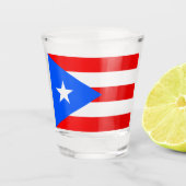 Puerto Ricaanse vlag (Puerto Rico) Shot Glas (Voorkant)