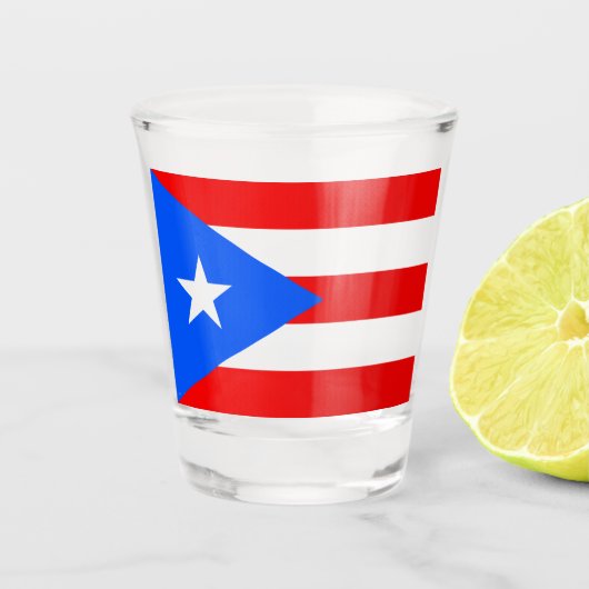 Puerto Ricaanse vlag (Puerto Rico) Shot Glas (Voorkant)