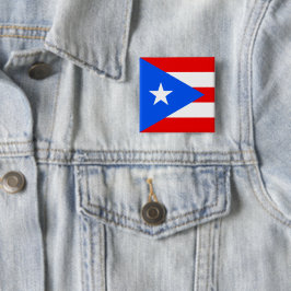 Puerto Ricaanse vlag (Puerto Rico) Vierkante Button 5,1 Cm