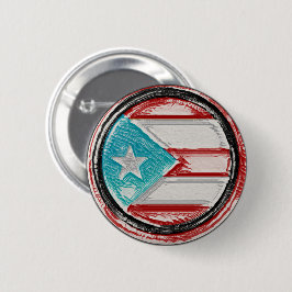 Puerto Ricaanse vlag Ronde Pin Button 5,7 Cm