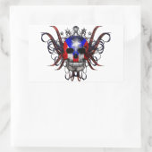 Puerto Ricaanse vlag - schedel Rechthoekige Sticker (Tas)