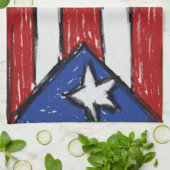 Puerto Ricaanse vlag Theedoek (Gevouwen)