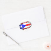 Puerto Ricaanse vlag - Tribale Ronde Sticker (Envelop)