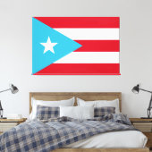 Puerto Ricaanse vlag Vergerd Canvas afdrukken (Insitu (Slaapkamer))