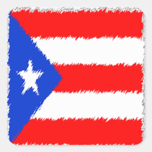 Puerto Ricaanse vlag Vierkante Sticker (Voorkant)