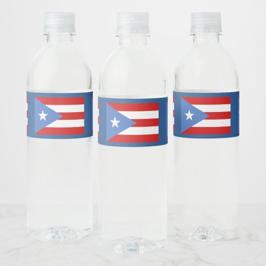 Puerto Ricaanse vlag Waterfles Etiket (Flessen)