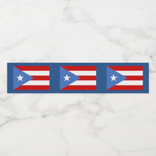 Puerto Ricaanse vlag Waterfles Etiket (Enkel label)