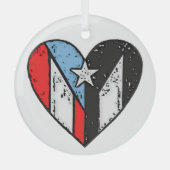 Puerto Ricaanse vlaggen | Boricua Heart, Puerto Ri Glas Ornament (Voorkant)