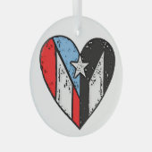 Puerto Ricaanse vlaggen | Boricua Heart, Puerto Ri Glas Ornament (Voorkant Rechts)