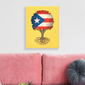 Puerto Ricaanse Vlaggenboom van het Leven Canvas Afdruk (Insitu (Woonkamer))